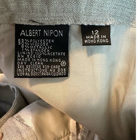 Albert Nipon shimmery tan pant blazer suit size 12 - Picture 4 of 14